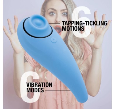 FeelzToys - FemmeGasm Tapping & Tickling Vibrator Turkusowy